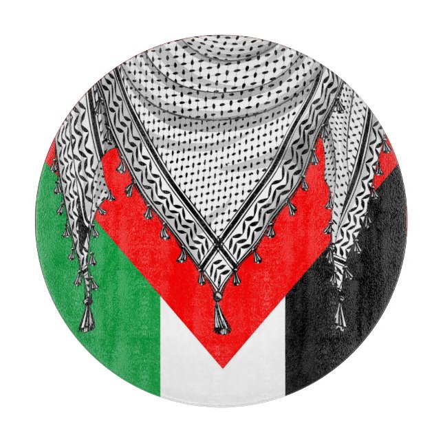 Keffiyeh Palestinian Scarf Traditional Fabric Cutting Board (Front)