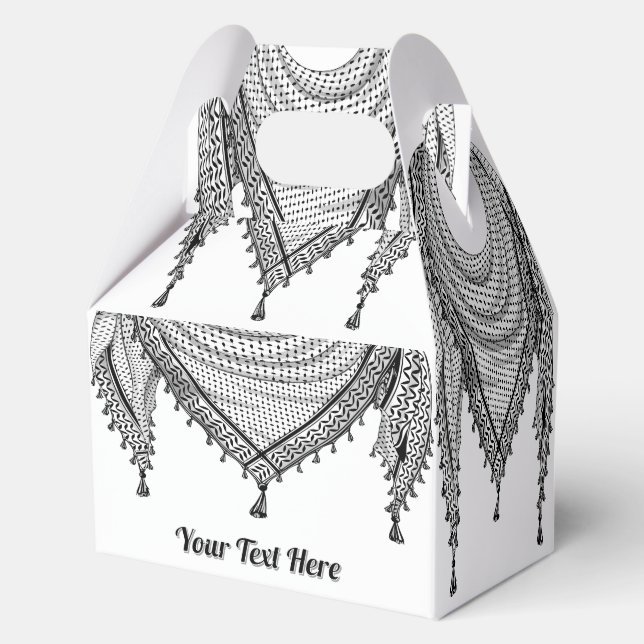 Keffiyeh Palestinian Scarf Traditional Fabric Favor Box (Front)