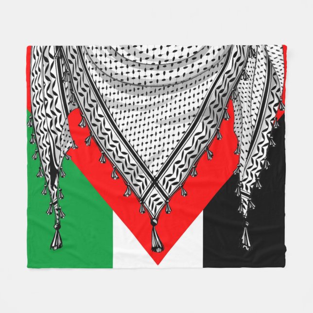Keffiyeh Palestinian Scarf Traditional Fabric Fleece Blanket (Front (Horizontal))