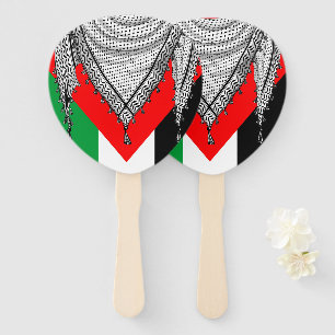 Keffiyeh Palestinian Scarf Traditional Fabric Hand Fan
