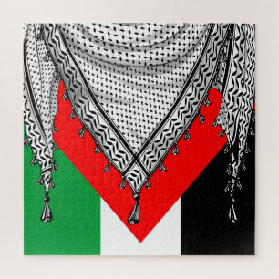 Keffiyeh Palestinian Scarf Traditional Fabric Jigsaw Puzzle