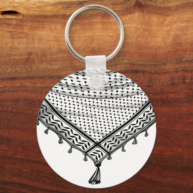Keffiyeh Palestinian Scarf Traditional Fabric Keychain (Front)