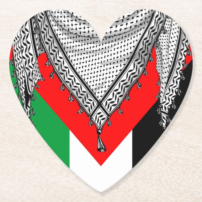 Keffiyeh Palestinian Scarf Traditional Fabric Paper Coaster (Front)