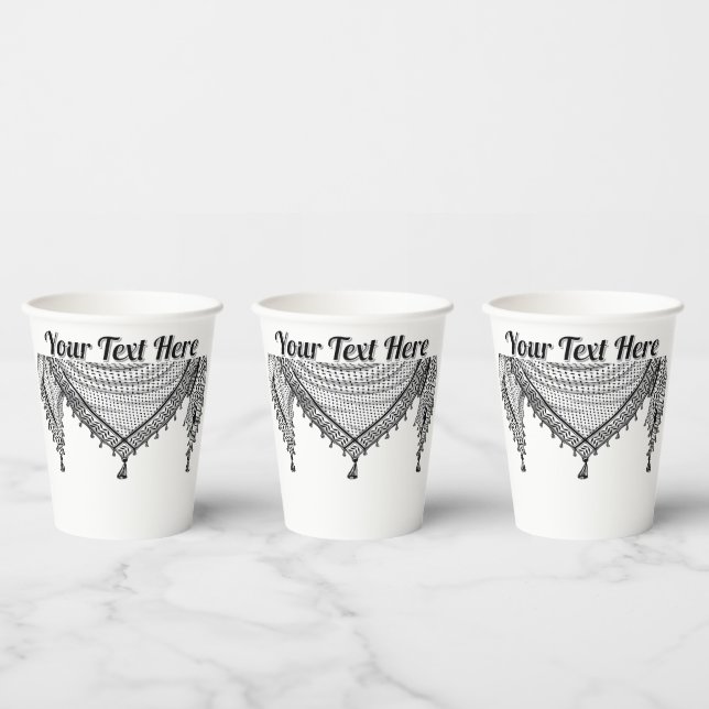 Keffiyeh Palestinian Scarf Traditional Fabric Paper Cups (Multi)