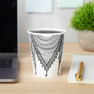 Keffiyeh Palestinian Scarf Traditional Fabric Paper Cups