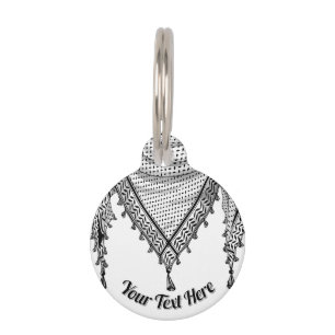 Keffiyeh Palestinian Scarf Traditional Fabric Pet Tag