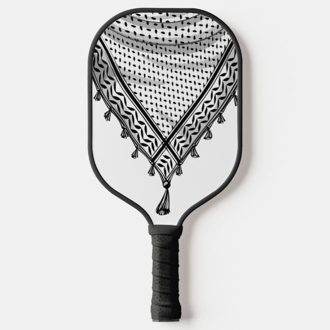 Keffiyeh Palestinian Scarf Traditional Fabric Pickleball Paddle (Front)