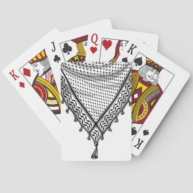 Keffiyeh Palestinian Scarf Traditional Fabric Playing Cards (Back)
