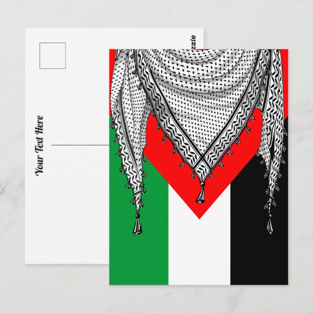 Keffiyeh Palestinian Scarf Traditional Fabric Postcard (Front/Back)