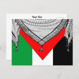 Keffiyeh Palestinian Scarf Traditional Fabric Postcard