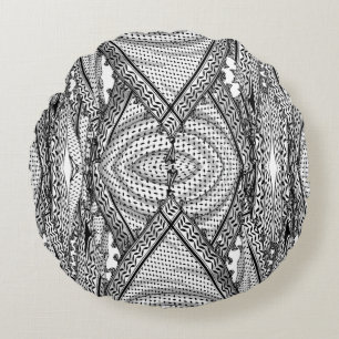 Keffiyeh Palestinian Scarf Traditional Fabric Round Pillow