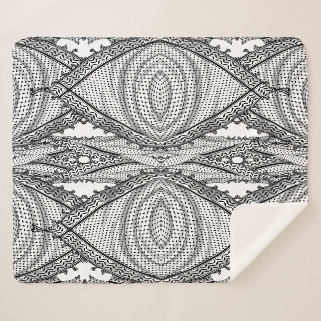 Keffiyeh Palestinian Scarf Traditional Fabric Sherpa Blanket (Front (Horizontal))