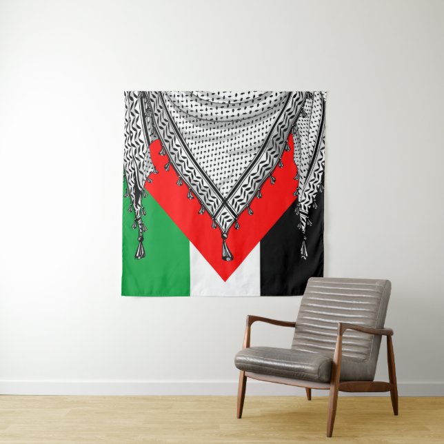 Keffiyeh Palestinian Scarf Traditional Fabric Tapestry (In Situ)