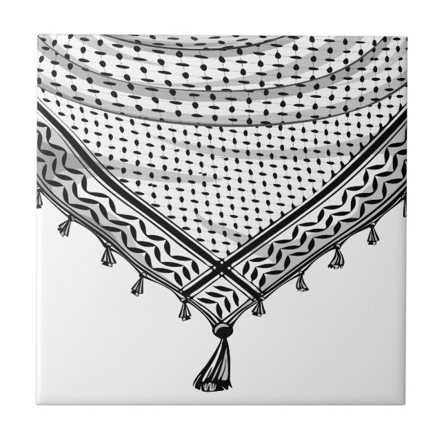 Keffiyeh Palestinian Scarf Traditional Fabric Tile (Front)