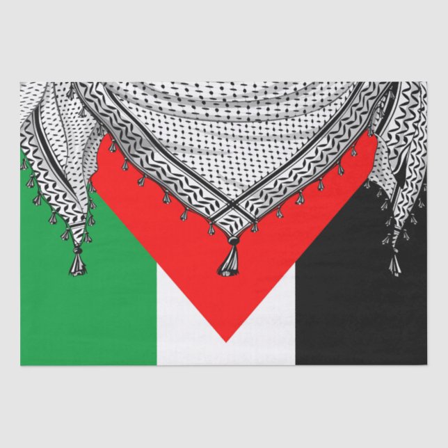 Keffiyeh Palestinian Scarf Traditional Fabric Tissue Paper (Front)