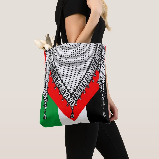 Keffiyeh Palestinian Scarf Traditional Fabric Tote Bag (Close Up)