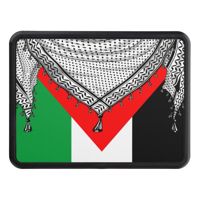 Keffiyeh Palestinian Scarf Traditional Fabric Trailer Hitch Cover (Front)