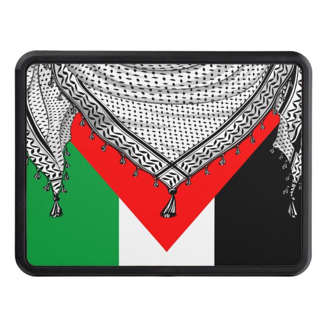 Keffiyeh Palestinian Scarf Traditional Fabric Trailer Hitch Cover (Front)