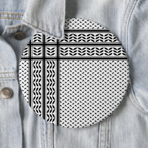 Keffiyeh Symbol of Palestine Resistance Pattern 6 Inch Round Button