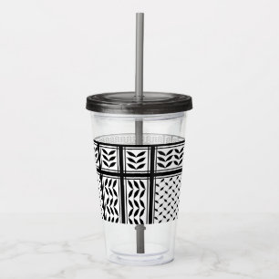 Keffiyeh Symbol of Palestine Resistance Pattern Acrylic Tumbler