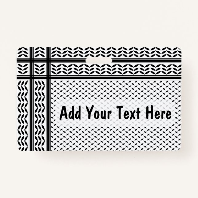 Keffiyeh Symbol of Palestine Resistance Pattern Badge (Front)