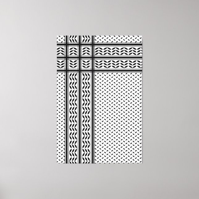 Keffiyeh Symbol of Palestine Resistance Pattern Canvas Print (Front)