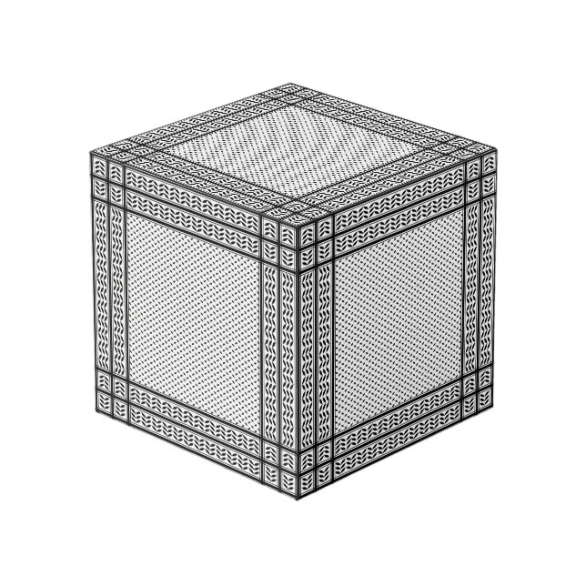 Keffiyeh Symbol of Palestine Resistance Pattern Cube (Front Angled)