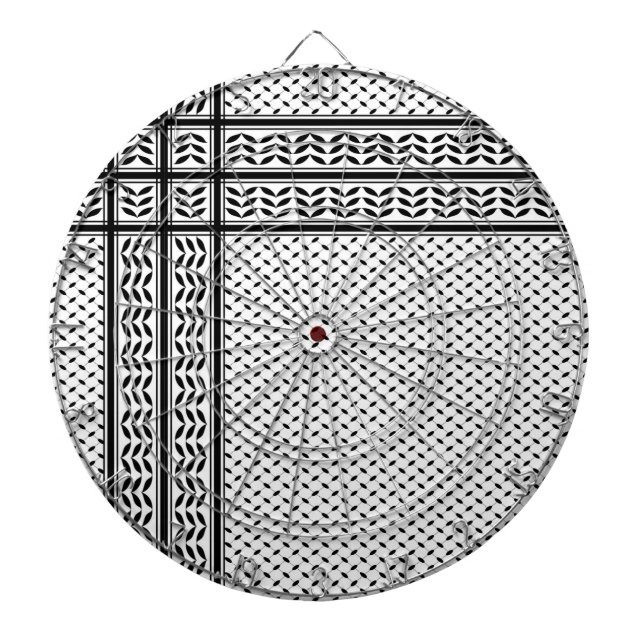 Keffiyeh Symbol of Palestine Resistance Pattern Dartboard (Front)