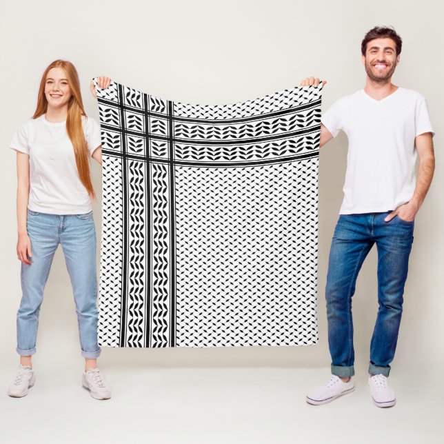 Keffiyeh Symbol of Palestine Resistance Pattern Fleece Blanket (In Situ)
