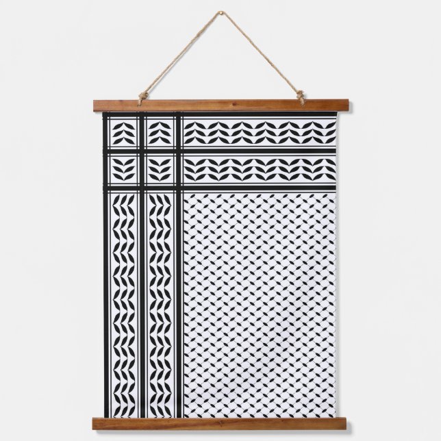 Keffiyeh Symbol of Palestine Resistance Pattern Hanging Tapestry (Front)