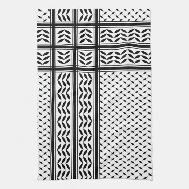 Keffiyeh Symbol of Palestine Resistance Pattern Kitchen Towel (Vertical)