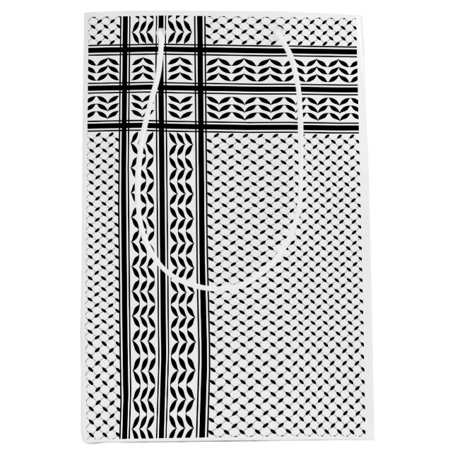 Keffiyeh Symbol of Palestine Resistance Pattern Medium Gift Bag (Front)