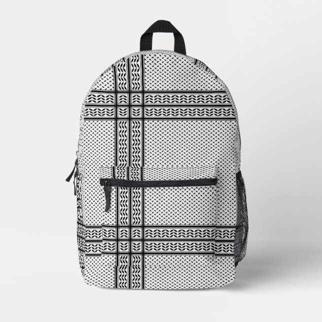 Keffiyeh Symbol of Palestine Resistance Pattern Printed Backpack (Front)