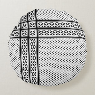 Keffiyeh Symbol of Palestine Resistance Pattern Round Pillow