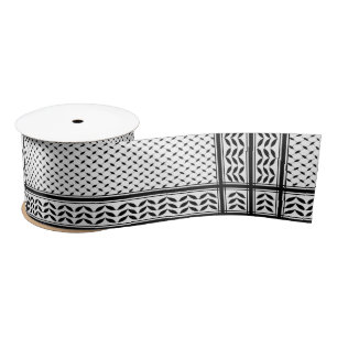 Keffiyeh Symbol of Palestine Resistance Pattern Satin Ribbon