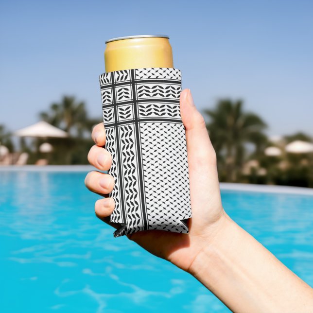 Keffiyeh Symbol of Palestine Resistance Pattern Seltzer Can Cooler (In Situ Pool)