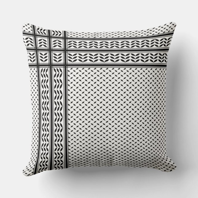 Keffiyeh Symbol of Palestine Resistance Pattern Throw Pillow (Back)