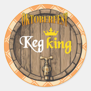 Keg King Oktoberfest Classic Round Sticker