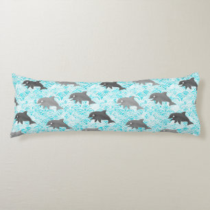 Keiki Watercolor Dolphin Wave Reversible Body Pillow