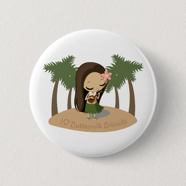Keilana the Hula Girl 2 Inch Round Button (Front)