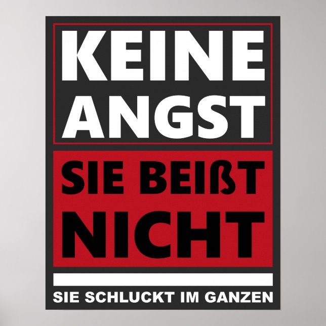Keine Angst, sie beisst nicht. Hund/Hunde Poster (Front)