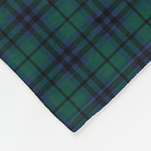 Keith Clan Dark Blue and Green Modern Tartan Fleece Blanket
