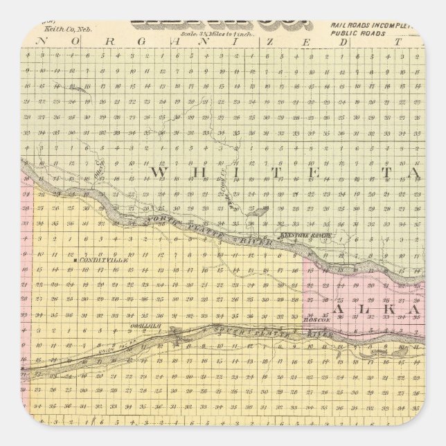 Keith County, Nebraska Square Sticker (Front)