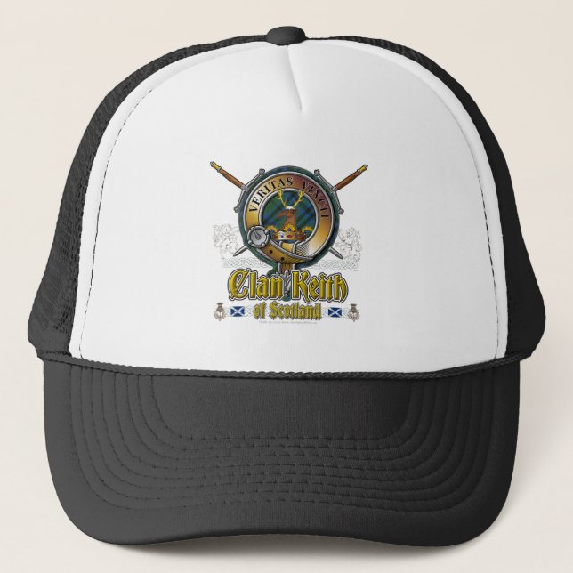 Keith Crest Badge & Tartan Trucker Hat (Front)