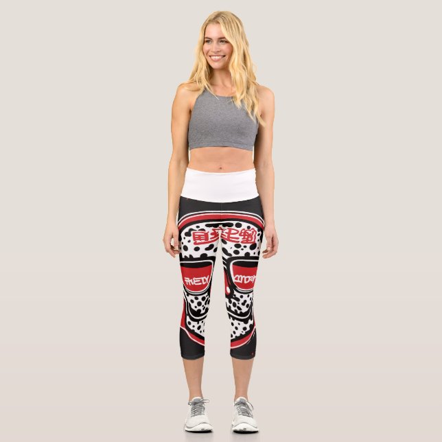 Keith Haring Style Women's Leggings with 60's Nerd (Front)