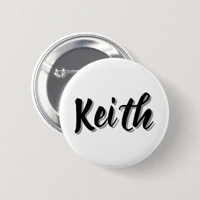 Keith Mens Name, 2 Inch Round Button (Front & Back)