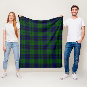 Keith Modern Plaid Fleece Blanket