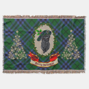 Keith Scottie Dog Christmas Throw Blanket