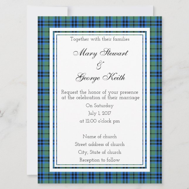 Keith Scottish Wedding Invitation (Front)