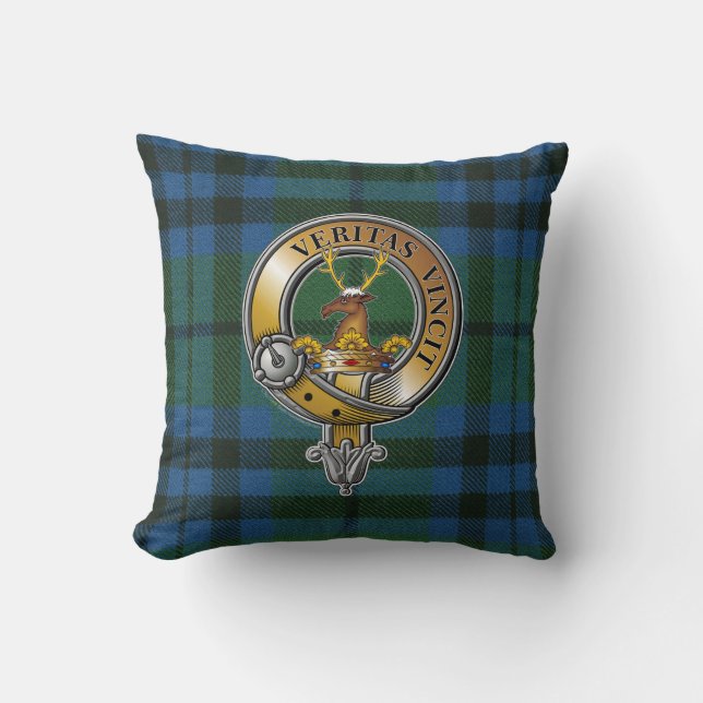 Keith Tartan & Badge Throw Pillow (Front)